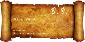 Bulk Vera névjegykártya